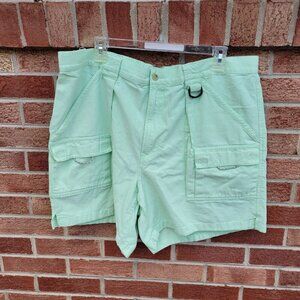 Columbia Shorts Men's Size XL 7L 100% Cotton Green Cargo Shorts